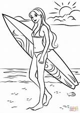 Kolorowanka Barbie surfer  Kolorowanki Dla Dzieci Do Druku sketch template
