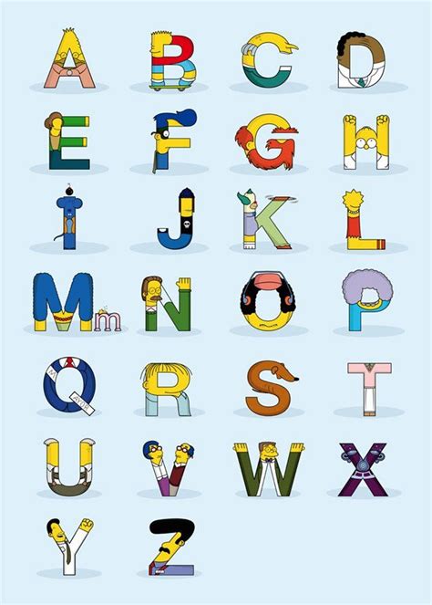 The Simpsons Alphabet, by Fabio Gonzales | Simpsons characters, Simpsons party, The simpsons