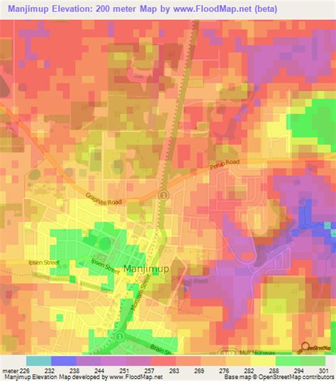 Elevation of Manjimup,Australia Elevation Map, Topography, Contour