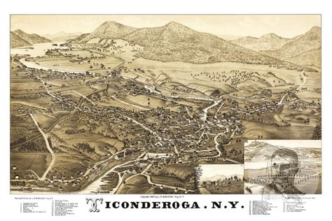 Ticonderoga Map 1884 Old Map of Ticonderoga New York Art - Etsy ...