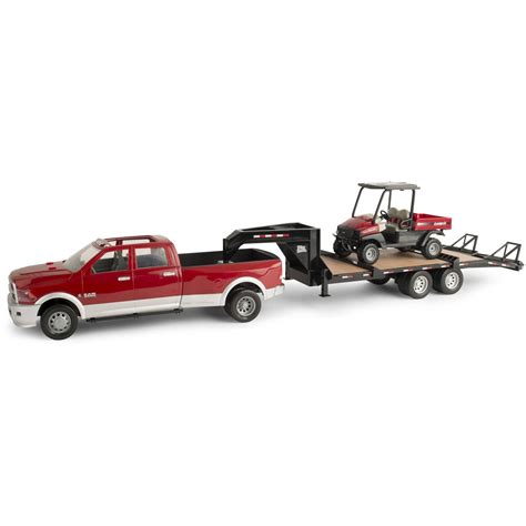 TOMY 1:16 Big Farm Case IH Ram 3500 Pickup with Gooseneck Trailer and Scout XL Diesel UTV ...