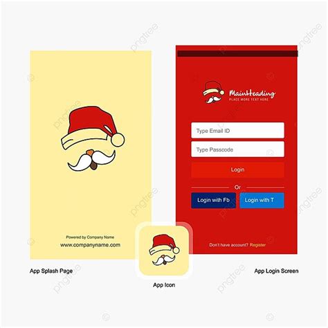 Company Santa Clause Splash Screen And Login Page Design With Logo Template Banner Template ...