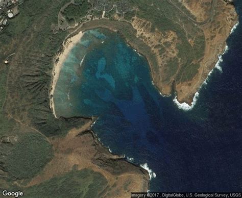 Detailed Satellite Map of Hanauma Bay