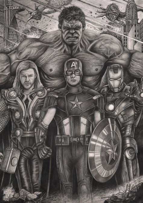 'The Avengers' graphite drawing by Pen-Tacular-Artist on DeviantArt