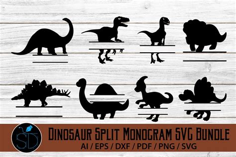 Dinosaur Svg Bundle T Rex Svg Cute Dinosaurs Svg Split Monogram Svg | The Best Porn Website