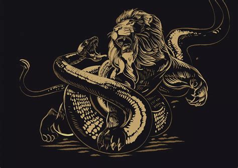 10+ Lion and Snake Tattoo Designs | Snake tattoo design, Lion tattoo, Snake tattoo