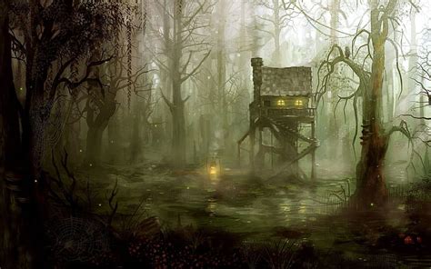 1600x900px | free download | HD wallpaper: artwork, concept art, swamp ...