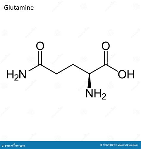 Skeletal Formula of Glutamine Stock Illustration - Illustration of ...