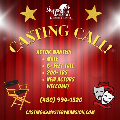 📢 Calling all actors... - The Mystery Mansion Dinner Theater