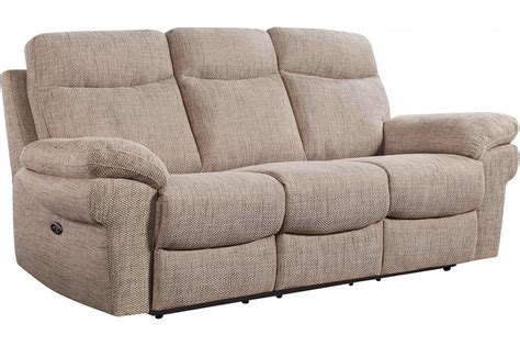 Tanya Beige Fabric Electric Recliner 3 Seater Sofa | FurnitureInstore