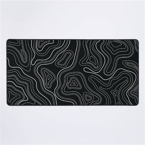 "Minimalist Aesthetic White on Black Topographic Lines Abstract" Mouse Pad for Sale by Doa-ibu ...