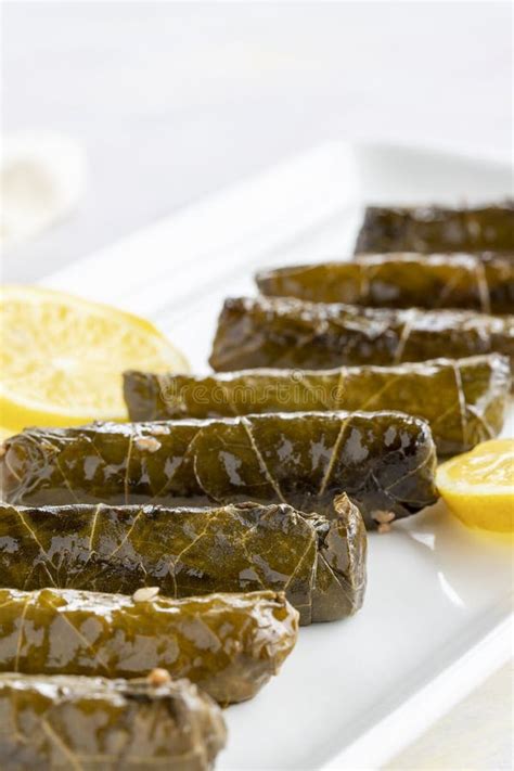 Stuffed Grape Leaves. Turkish Cuisine Dishes. Story Format Stock Image - Image of homemade, leaf ...