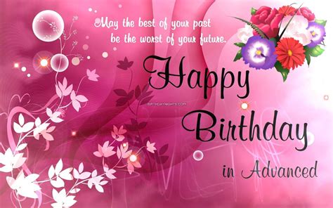 Advance Birthday Wishes Quotes - ShortQuotes.cc