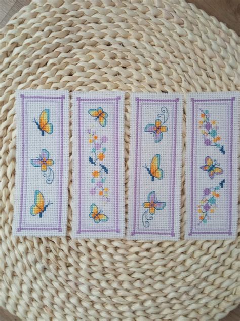 4 Set Butterfly Cross Stitch Bookmark Pattern PDF Pattern for - Etsy