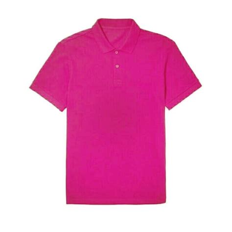 Polo Shirt Fuchsia Pink Plain Unisex Adult T-Shirt With Collar Good ...