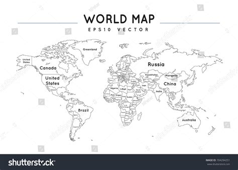 39.343 World Map Outline Names Bilder, Stockfotos und Vektorgrafiken | Shutterstock