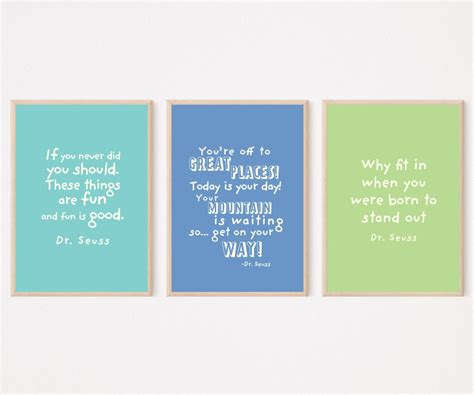 Dr Seuss Quotes Wall Art Dr Seuss Prints You're off to - Etsy