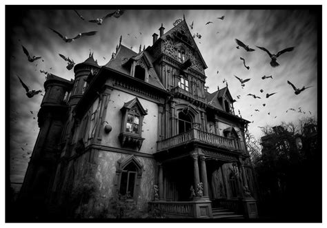 Ghost house mansion - Dark black and white poster - Sinister.se