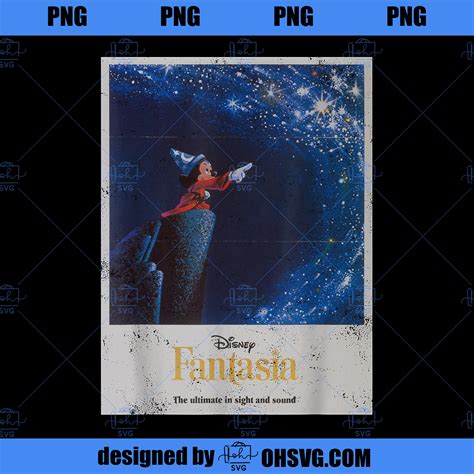 Disney Mickey Mouse Fantasia Retro Poster PNG, Disney PNG, Mickey Frie - ohsvg