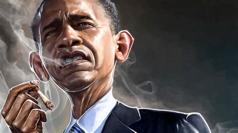 Download Cigarette Caricature American Celebrity Barack Obama 4k Ultra HD Wallpaper