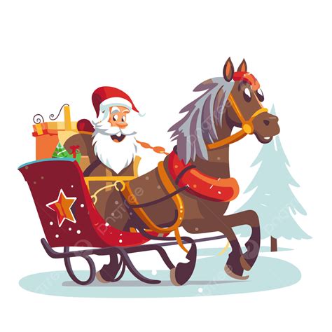 Cartoon One Horse Open Sleigh PNG, Vector, PSD, and Clipart With ...