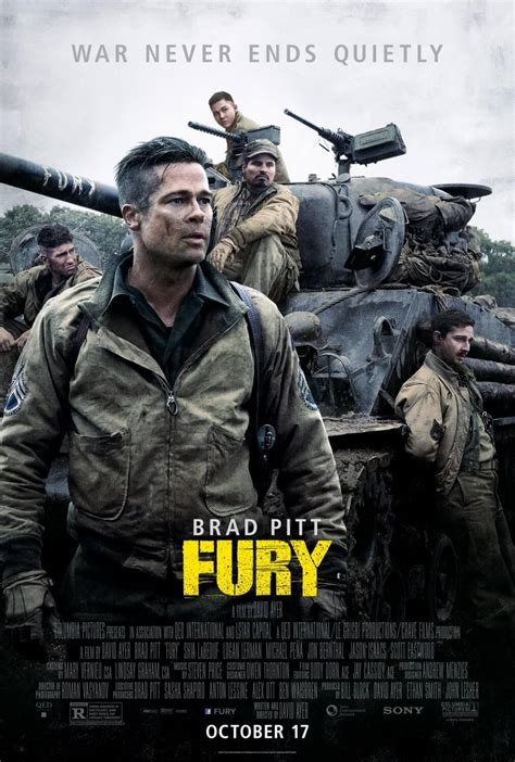 GEEK OUT! Brad Pitt and his tank crew featured in newest FURY poster ...