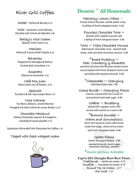 Damariscotta River Grill menu in Damariscotta, Maine, USA