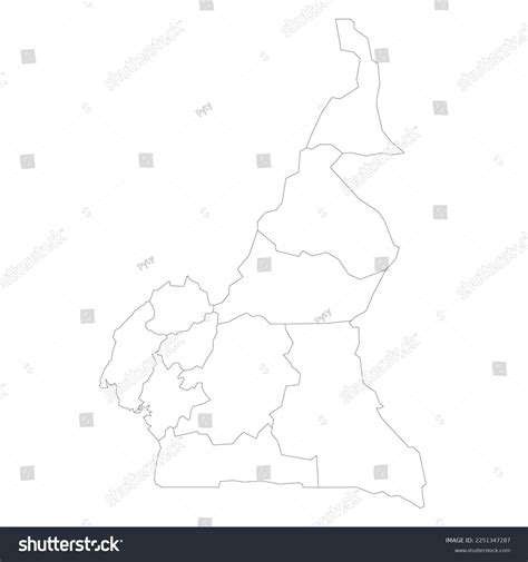 Cameroon Political Map Administrative Divisions Stock Vector (Royalty ...