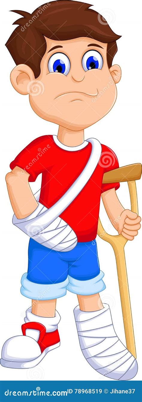 Boy Cartoon Broken Arm and Leg Stock Illustration - Illustration of ...