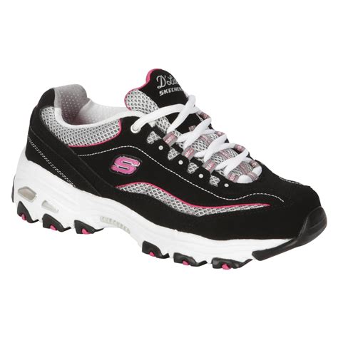 Skechers Women's D'Lites Centennial Athletic Shoe Wide Width - Black/Pink