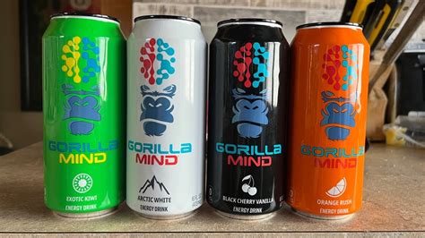 Gorilla Mind Energy Drink Taste Review : All Four Flavors - YouTube