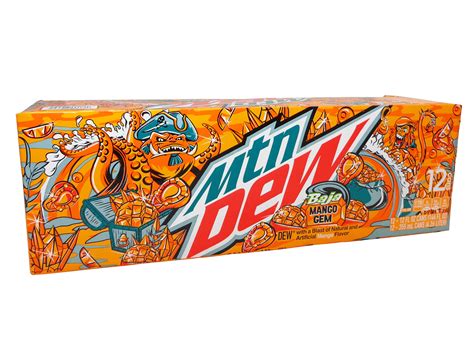 12 Pk Mountain Dew Baja Blast Mango Gem - Soda Emporium