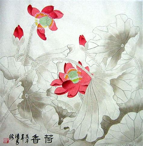 Lotus art, Lotus painting, Chinese painting