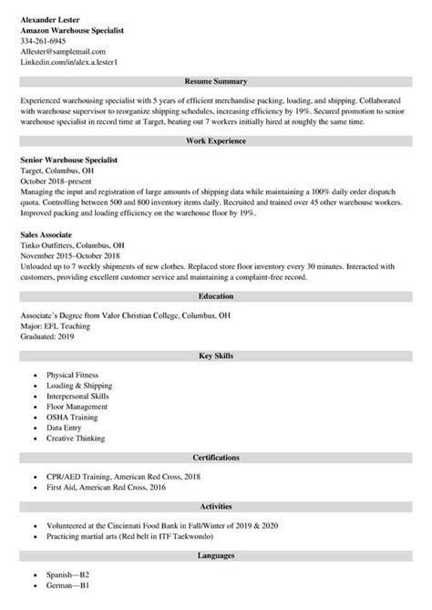 Amazon Resume: Sample, Tips, Job Description & Template