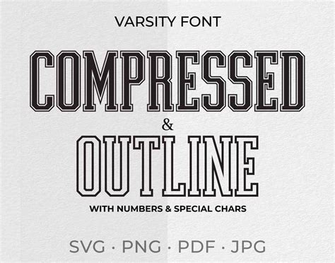 Varsity Font Compressed and Compressed Outline - Creattix Designs - Etsy Mixing Fonts, School ...