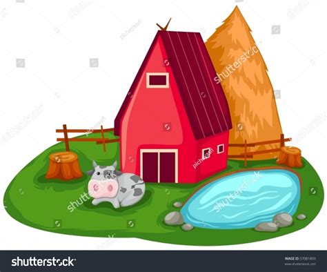 Illustration Isolated Cartoon Farm House On Stock Vector 57081859 ...