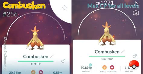 Combusken max CP for all levels - Pokemon Go