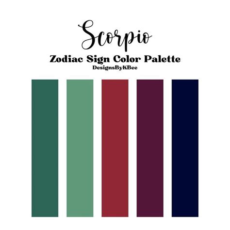 Scorpio | Zodiac Sign Color Palette | Zodiac signs colors, Zodiac sign ...