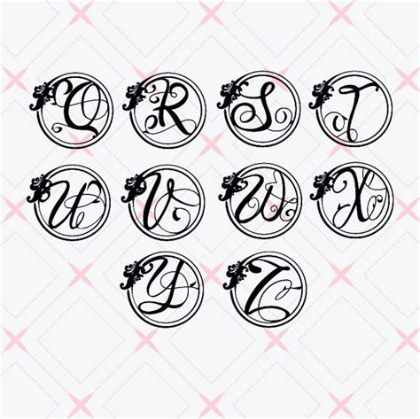 Monogram Circle Svg Digital Template Monogram Letters Png - Etsy