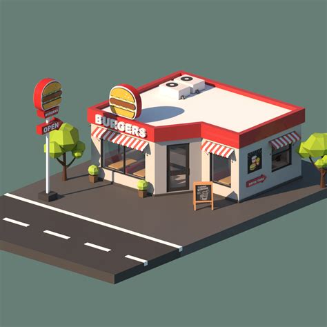 Cartoon Isometric Low Poly 3D Models | Images :: Behance