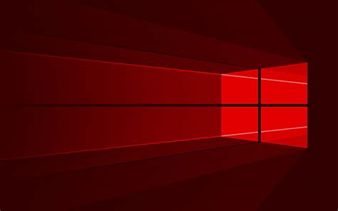 Windows 10 red logo minimal, OS, red abstract background, creative, Windows 10, HD wallpaper ...