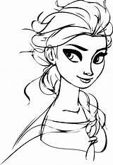 Printable Elsa Coloring Page sketch template