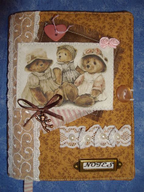 https://flic.kr/p/yQkxsE | Teddy Bears fabric note book cover Diary ...