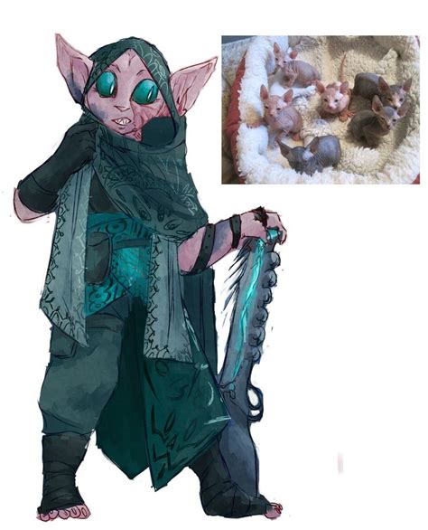 Half tabaxi, half goblin, and a whole lot of w h y | Character design inspiration, Character ...