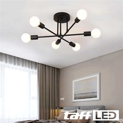 TaffLED Fitting Lampu Plafon LED Minimalis Cabang 6 E27 220V - X099 - Black - JakartaNotebook.com