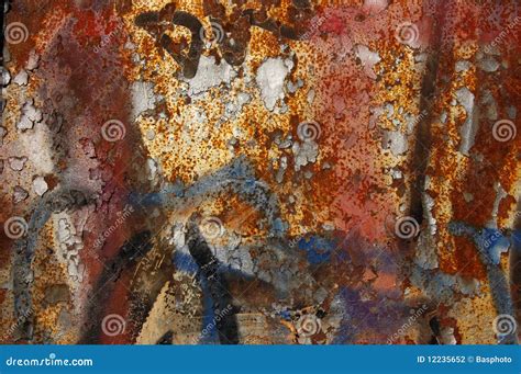 Graffiti on rust stock photo. Image of weathered, graffiti - 12235652