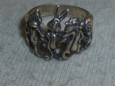 STERLING SILVER 925 LOONEY TUNES RING BAND TWEETY BUGS DAFFY SYLVESTER SIZE 7 >> | eBay