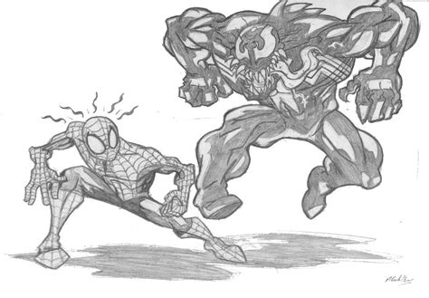 Spiderman Vs. Venom Line by markbeusse on DeviantArt