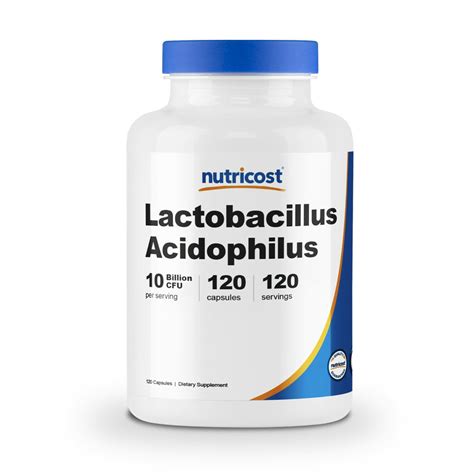 Nutricost Lactobacillus Acidophilus 10 Billion CFU, 120 Vegetarian Capsules - Positive Probiotic ...