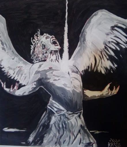 Angel Chained Fallen Angel, Painting by Kriss | Artmajeur